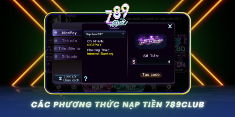 Cac Phuong Thuc Nap Tien 789Club