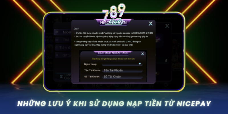 Nhung Luu Y Khi Su Dung Nap Tien Tu Nicepay